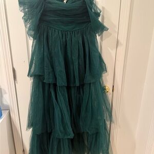 Fashion Nova Emerald High Low Tulle Dress